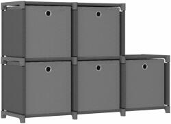 vidaXL Raft 5 cuburi cu cutii, gri, 103 x 30 x 72, 5 cm, material textil (322605)