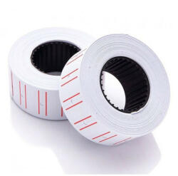 Árazószalag 22x12mm, fehér piros vonallal 25 tekercs/karton, MOTEX (MX-22X12) - iroszer24