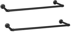 SONGMICS Fali ruhafogas 2 darab, fekete 92x30x7cm (HSR67BK02) - deco24