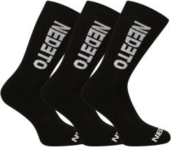 Nedeto 3PACK fekete hosszú Nedeto zokni (3NDTP001-brand) XL