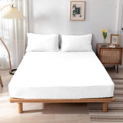 BAOLY Cearceaf de pat cu elastic din Jersey 180 x 200 cm, alb