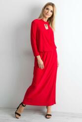 FiatalDivat Hosszú ruha álló gallérral és kivágással a dekoltázson modell 27432 piros (FP310577-38)