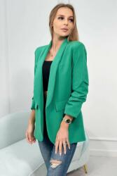 FiatalDivat Elegáns kabát fodros ujjakkal, modell 9709 zöld (HK24784)