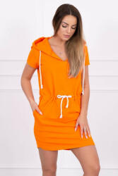 FiatalDivat Összekötött ruha kapucnival és zsebekkel modell 8982 narancssárga (HK15226)