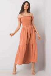 FiatalDivat Pallavi hosszú fodros ruha fedetlen vállakkal narancssárga (FP363141-L)