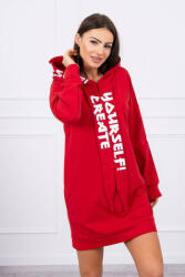 FiatalDivat Kapucnis ruha Create Yourself felirattal piros (HK16418)