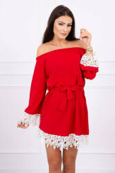 FiatalDivat Laza ruha fedetlen vállakkal és csipkével modell 9034 piros (HK17189)