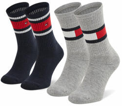 Tommy Hilfiger 2 pár hosszú szárú unisex zokni 394020001 Fekete (394020001)