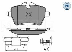 MEYLE set placute frana, frana disc MEYLE -PD: Advanced performance and design. 025 239 8418/PD (025 239 8418/PD)
