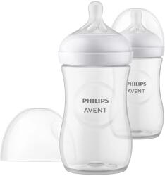 Philips Комплект 2 броя шишета за хранене Philips Natural Response - 260 ml, с биберон със сила на потока 3, 1 m+ (00A.0606.001)