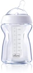 Chicco Стъклено шише за хранене Chicco - Natural Feeling, 250 ml, 0 m+ (N0239)