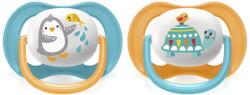 Philips Залъгалки Philips Avent - Ultra Air, с декорация Пингвин и костенурка с кутия за стерилизиране, 6-18 m, 2 броя (00A.0518.007)