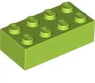 LEGO® 3001c34 - LEGO lime zöld kocka 2 x 4 méretű (3001c34)