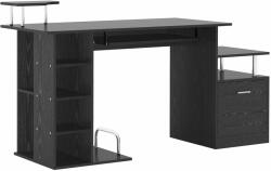 HomCom íróasztal, MDF, nyomtatótartó, 152 x 60 x 88 cm, fekete (920-013)
