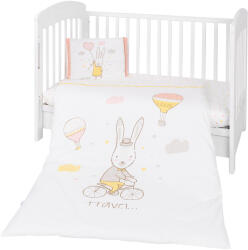 KikkaBoo Set 5 piese lenjerie de pat pentru bebelusi Kikka Boo - Rabbits in Love (41101050042) Lenjerii de pat bebelusi‎, patura bebelusi