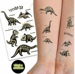 TyToo TyToo: Sötétben világító dinoszauruszok matrica tetoválás (KEIT-TM022) - pepita
