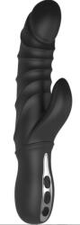 DreamToys Vibrator Rabbit Triton 10 Moduri Vibratii Silicon Lichid USB Negru 23 cm Midnight Magic Vibrator