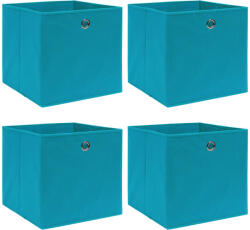 vidaXL Cutii depozitare, 4 buc. , bleu, 32x32x32 cm, textil (288373)