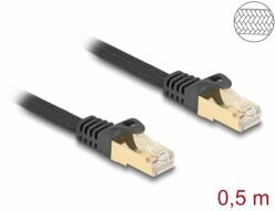 Delock Cablu de retea RJ45 Cat. 6A S/FTP 0.5m brodat Negru, Delock 80316 (80316)