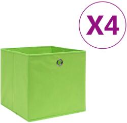 vidaXL Cutii depozitare, 4 buc. , verde, 28x28x28 cm, textil nețesut (325227)