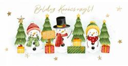 Lizzy Card Boldog karácsonyt! képeslap - hóemberes - karácsonyfás (LIZ-KF382)