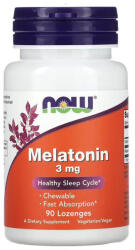 NOW Melatonin Chewable, 3 mg, NOW Foods, 90 drajeuri