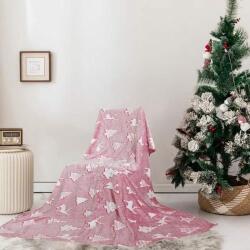  Rózsaszín Fehér Karácsonyi Pléd - 150*200 cm
