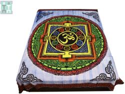 Cuvertura Decorativa si pentru Meditatie din Bumbac Moale si Confortabil - Om cu 12 Simboluri - 230 x 211 cm - 1 Buc