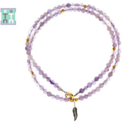 Colier din Ametist Rotund Fatetat 3, 5x3, 5 mm - Accesorii de Gold Filled - 1 Buc