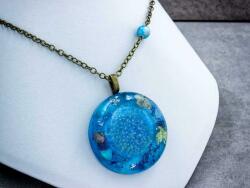 R. M. ékszer Azúr pitypang ásványokkal műgyanta nyaklánc (19175BA)