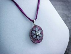 R. M. ékszer Tavaszi rózsa műgyanta orgonit acél nyaklánc (19198BA)