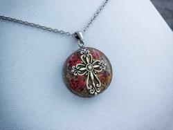 R. M. ékszer Ima műgyanta orgonit acél nyaklánc (19195BA)