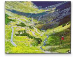 Gyémántszemes festmény - Transzfogarasi út Romániában 2 Méret: 40x50cm, Keretezés: Fatáblával, Gyémántok: Négyzet alakú