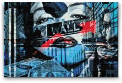  Gyémántszemes festmény - Marilyn Monroe a Wall Streeten Méret: 40x60cm, Keretezés: Fatáblával, Gyémántok: Négyzet alakú