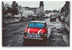 Gyémántszemes festmény - Mini Cooper úton Méret: 40x60cm, Keretezés: Keret nélkül (csak a vászon), Gyémántok: Kerek