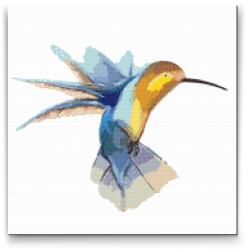 Gyémántszemes festmény - Kolibri Méret: 50x50cm, Keretezés: Műanyagtáblával, Gyémántok: Kerek