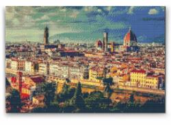 Gyémántszemes festmény - Városkép - Firenze Méret: 40x60cm, Keretezés: Műanyagtáblával, Gyémántok: Négyzet alakú