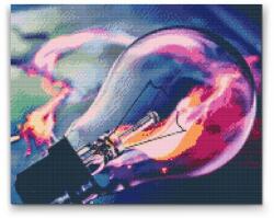 Gyémántszemes festmény - Neon villanykörte Méret: 40x50cm, Keretezés: Műanyagtáblával, Gyémántok: Négyzet alakú