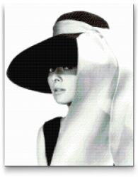 Gyémánt kirakó - Audrey Hepburn 2 Méret: 30x40cm, Keretezés: Fatáblával, Gyémántok: Kerek