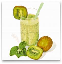  Gyémántszemes festmény - Friss smoothie Méret: 50x50cm, Keretezés: Keret nélkül (csak a vászon), Gyémántok: Kerek