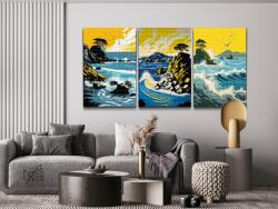 Gyémánt kirakó - Tengeri hullámok (3 db-os készlet) Méret: 30x40cm (3db), Keretezés: Kartonlemezen, Gyémántok: Kerek