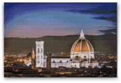 Gyémántszemes festmény - Santa Maria del Fiore este Méret: 40x60cm, Keretezés: Keret nélkül (csak a vászon), Gyémántok: Kerek