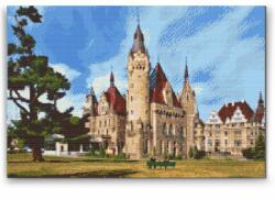 Gyémántszemes festmény - Mozsnai kastély Méret: 40x60cm, Keretezés: Fatáblával, Gyémántok: Kerek