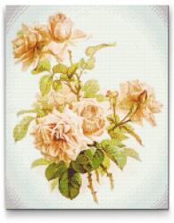 Gyémántszemes kirakó - Vintage virágok IV Méret: 30x40cm, Keretezés: Keret nélkül (csak a vászon), Gyémántok: Kerek