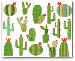 Gyémántszemes festmény - Kaktusz háttér Méret: 40x50cm, Keretezés: Műanyagtáblával, Gyémántok: Kerek