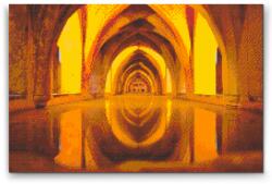 Gyémántszemes festmény - Alcázari kastély, Segovia 3 Méret: 40x60cm, Keretezés: Fatáblával, Gyémántok: Kerek