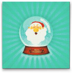  Gyémántszemes festmény - Hógömb - Mikulás Méret: 50x50cm, Keretezés: Kartonlemezen, Gyémántok: Négyzet alakú