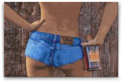 Gyémántszemes festmény - Hot pants Méret: 40x60cm, Keretezés: Keret nélkül (csak a vászon), Gyémántok: Kerek