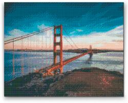  Gyémántszemes festmény - Golden Gate Méret: 30x40cm, Keretezés: Keret nélkül (csak a vászon), Gyémántok: Kerek