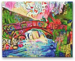 Gyémántszemes festmény - Színes híd 2 Méret: 30x40cm, Keretezés: Keret nélkül (csak a vászon), Gyémántok: Négyzet alakú